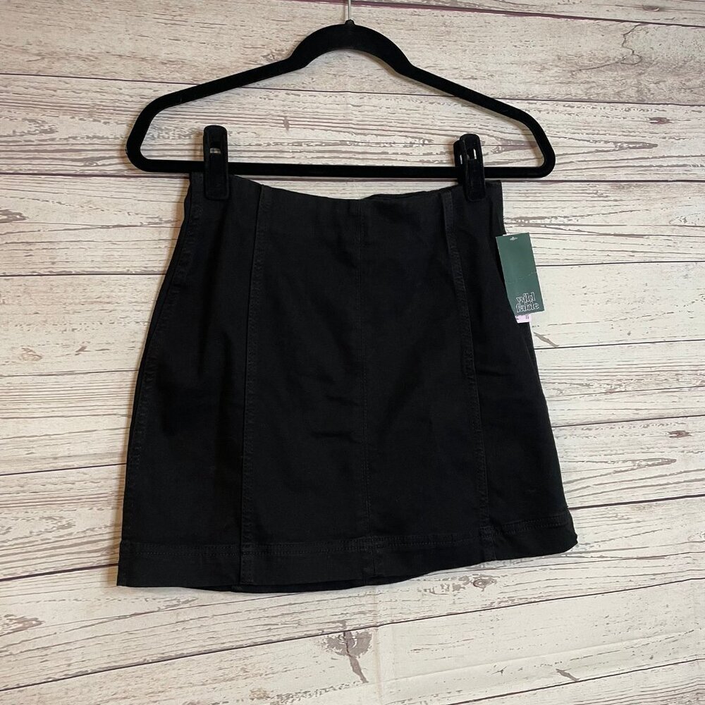 Wild‎ Fable ZipUp Black Mini Skirt Size 4 - Picture 2 of 6